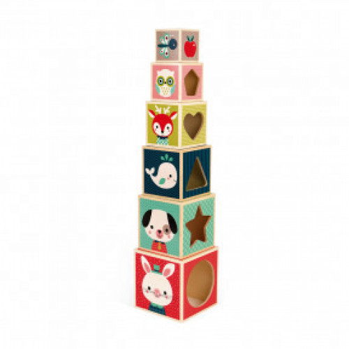 PYRAMIDE 6 CUBES EN BOIS