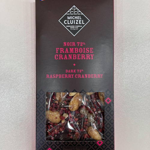 Tablette chocolat noir 72% Framboise Michel Cluizel
