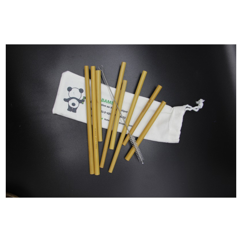 Paille bambou (4 grandes, 4 petites et 1 goupillon)
