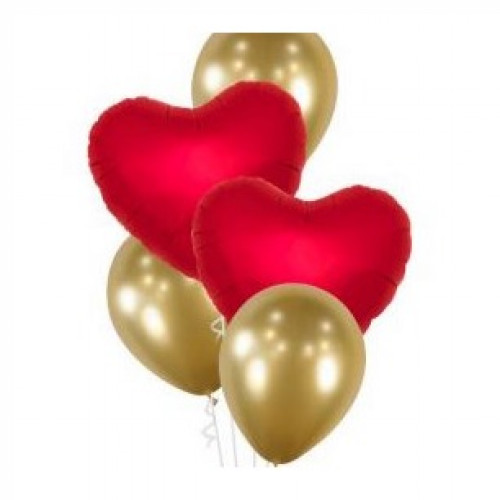 Ballon Coeur - Rouge pailleté - Bouquet de Ballons